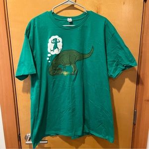 Mens t-Rex Tyrannosaurus rex genie anvil xxl tshirt green